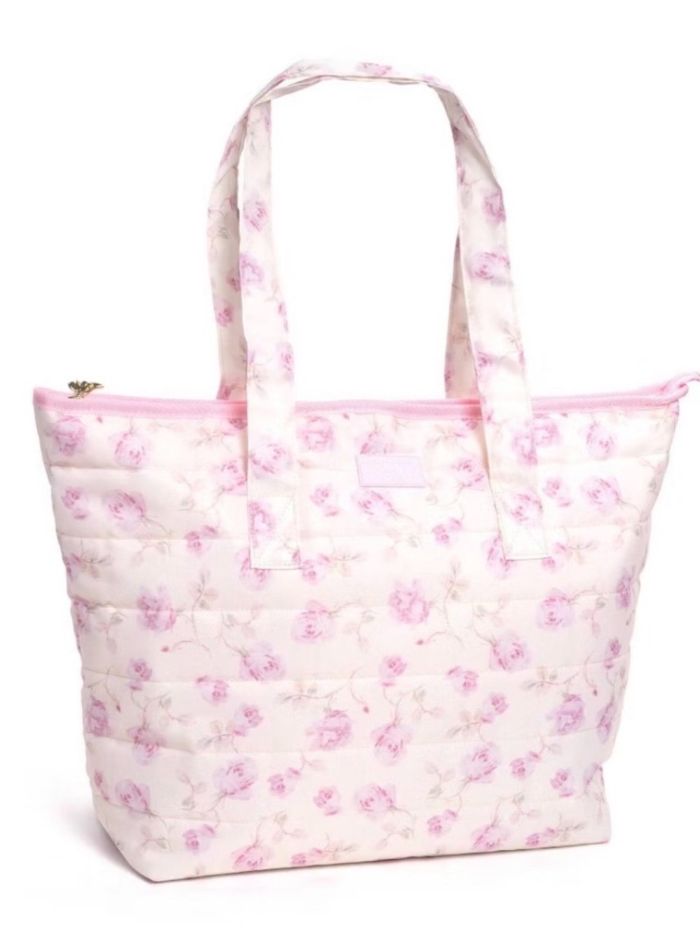 LoveShackFancy x Target - Yoobi Ribbon Rosa Quilted Tote Bag Sterling Dusk